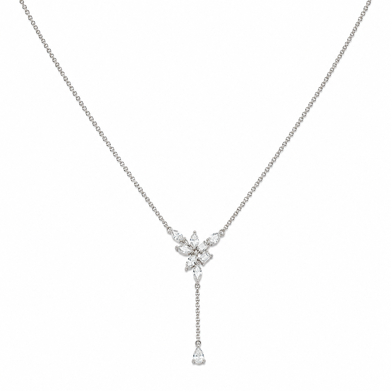 Fancy-Cut Natural Diamond Y Necklace
