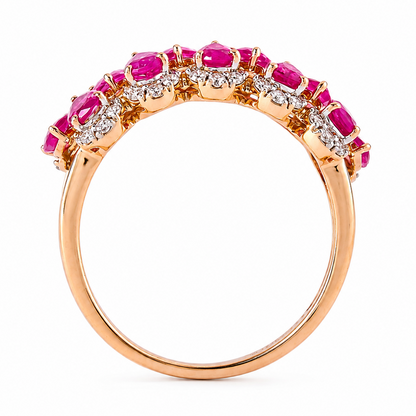 Pear Ruby Natural Diamond Ring