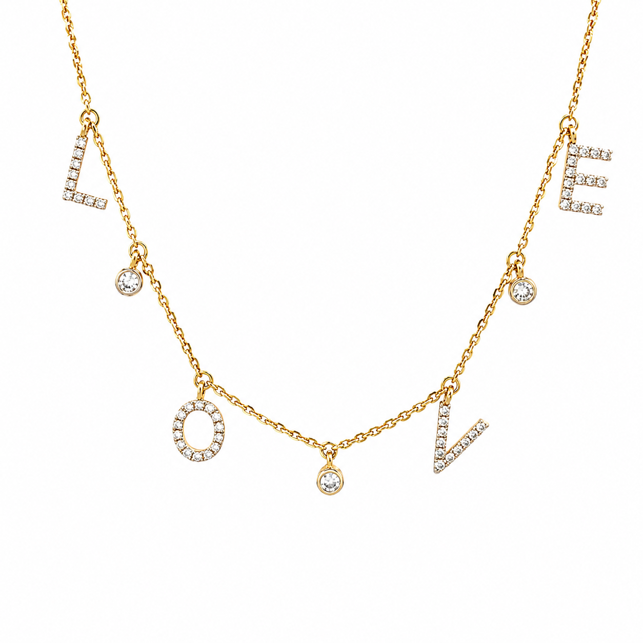 Dangle Love Letter Diamond Necklace — cn0161
