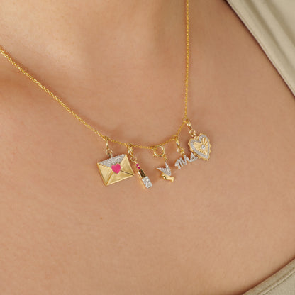 Mrs Script Diamond Charm Pendant - P01132