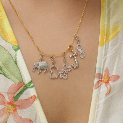 Bezel Diamond Initial Charm — P01153