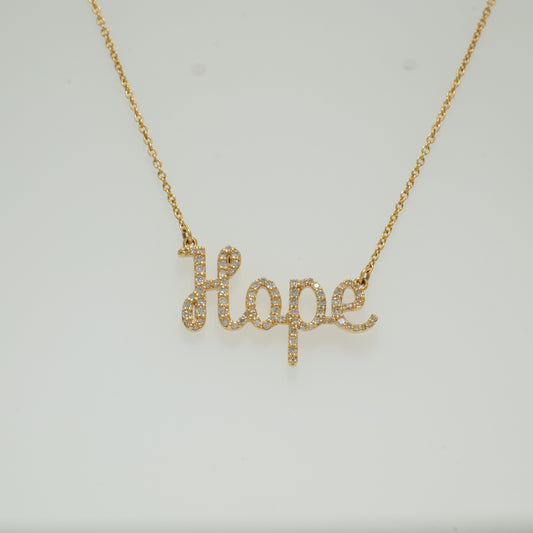 Hope Script Diamond Necklace — PNDHOPE11