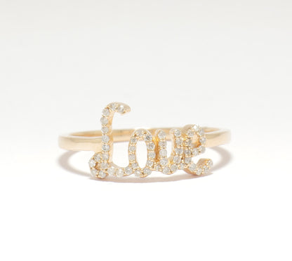 Love Script Diamond Ring - ILR4024