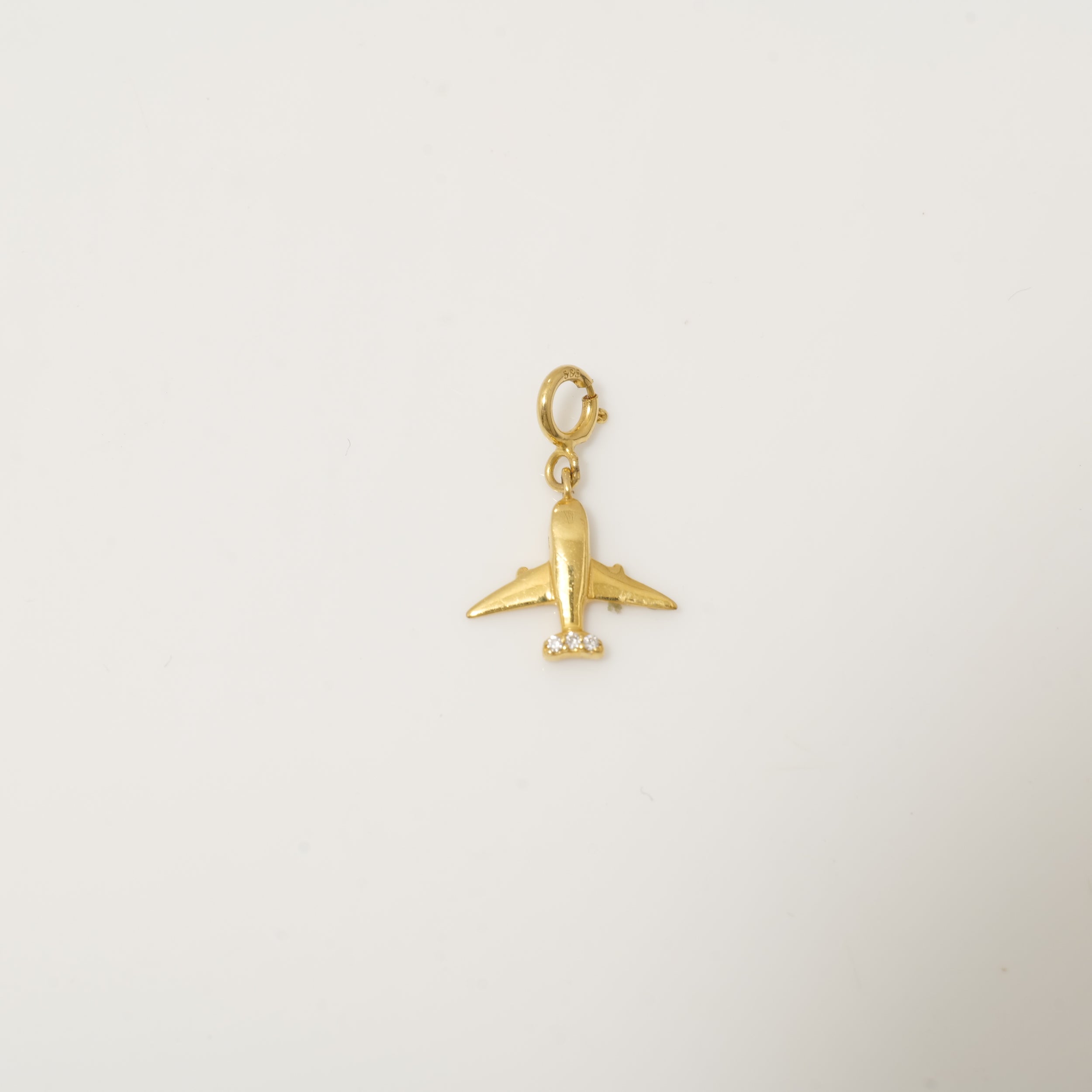 Diamond Airplane Charm Pendant — SJKJP727