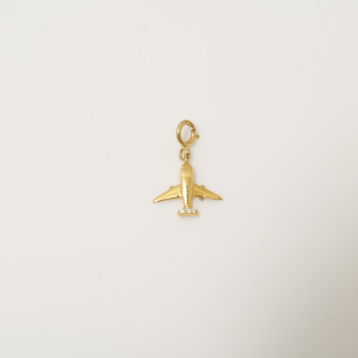 Diamond Airplane Charm Pendant — SJKJP727