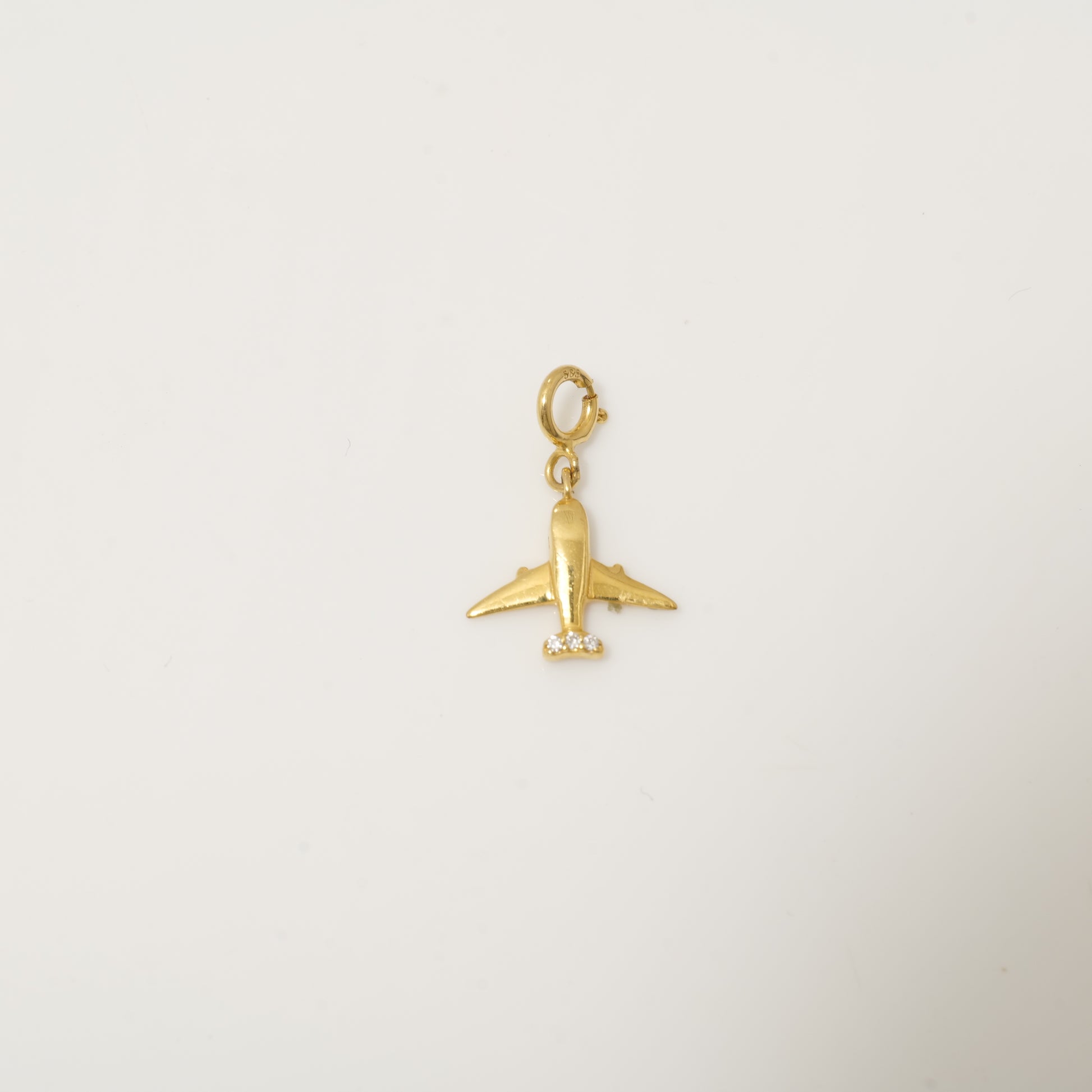 Diamond Airplane Charm Pendant — SJKJP727