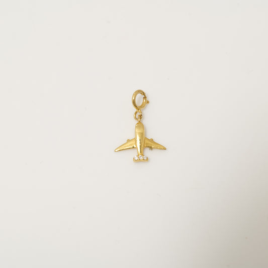 Diamond Airplane Charm Pendant — SJKJP727