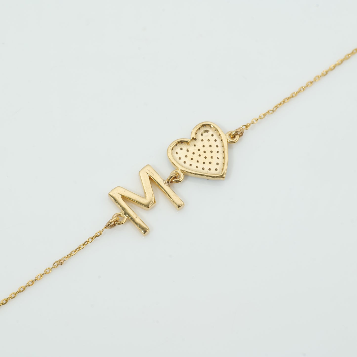 Heart Initial Natural Diamond Bracelet — LB00794
