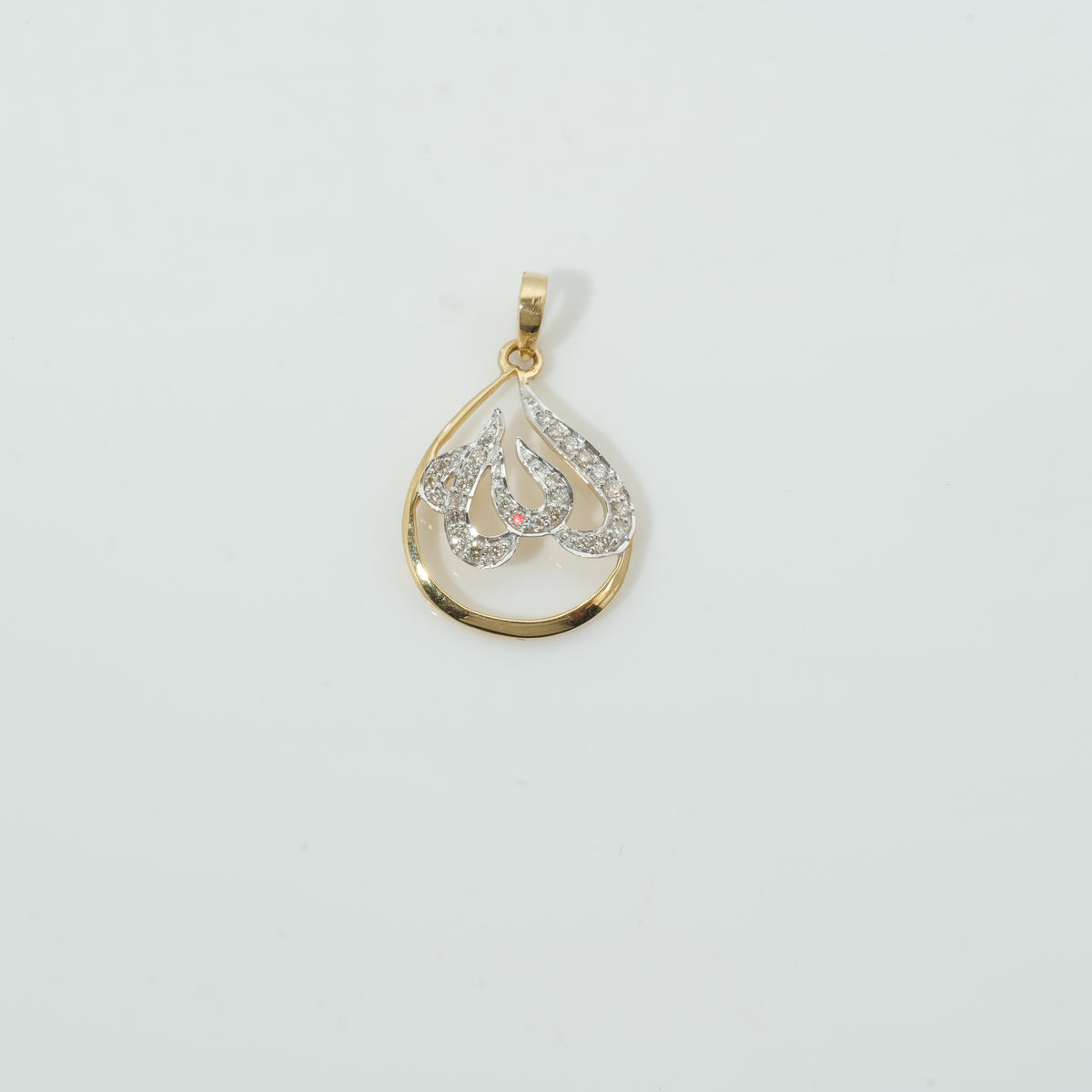 Waterdroplet Allah Calligraphy Diamond Pendant - SJGPT0029