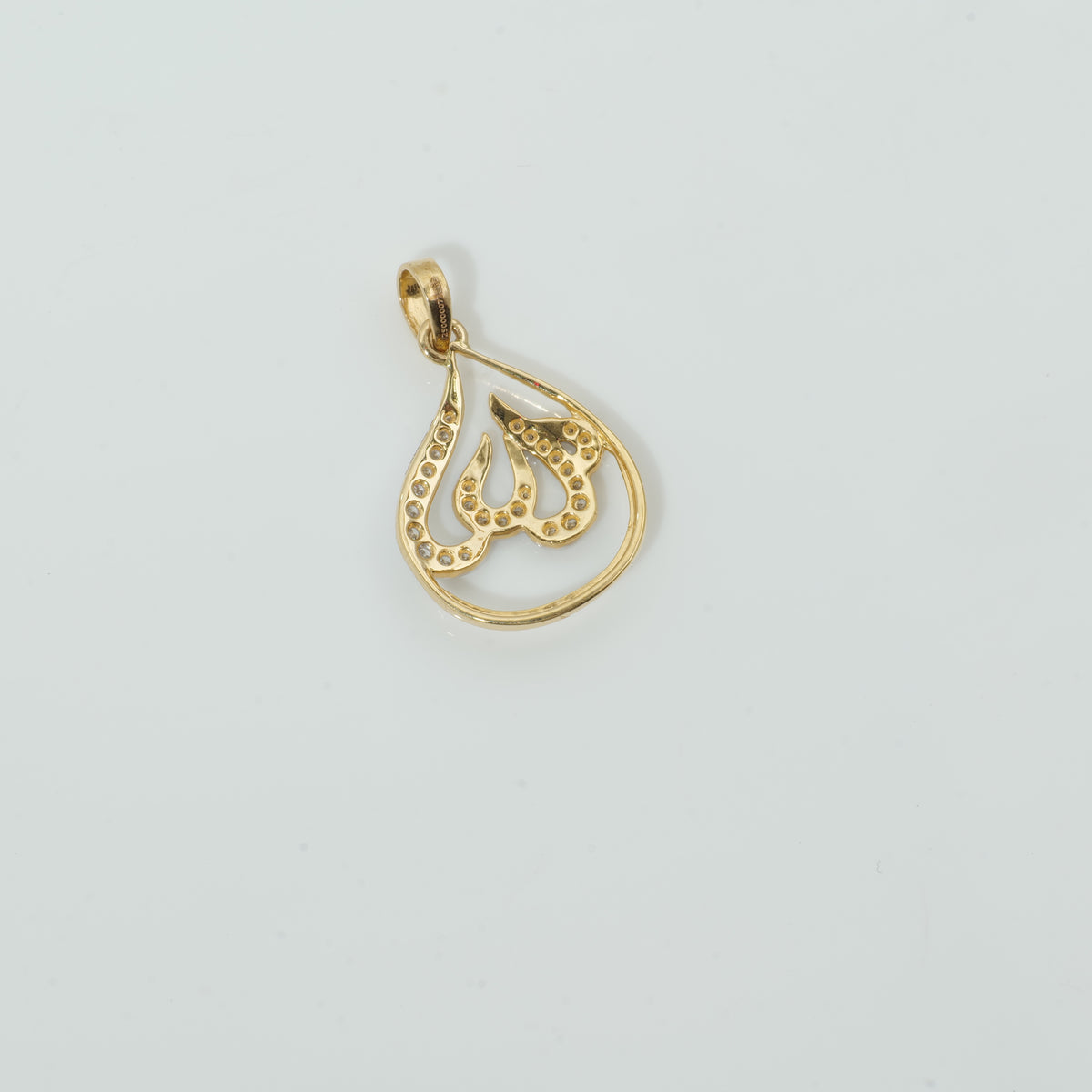 Waterdroplet Allah Calligraphy Diamond Pendant - SJGPT0029
