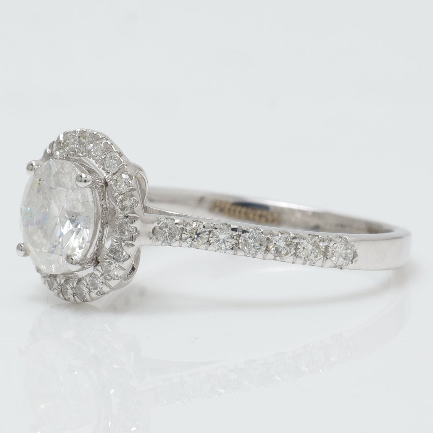Round Halo Solitaire Diamond Ring