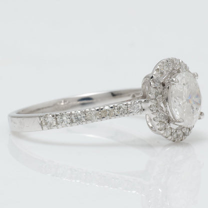 Round Halo Solitaire Diamond Ring