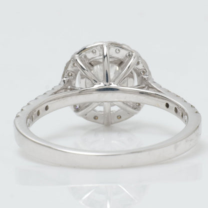 Round Halo Solitaire Diamond Ring