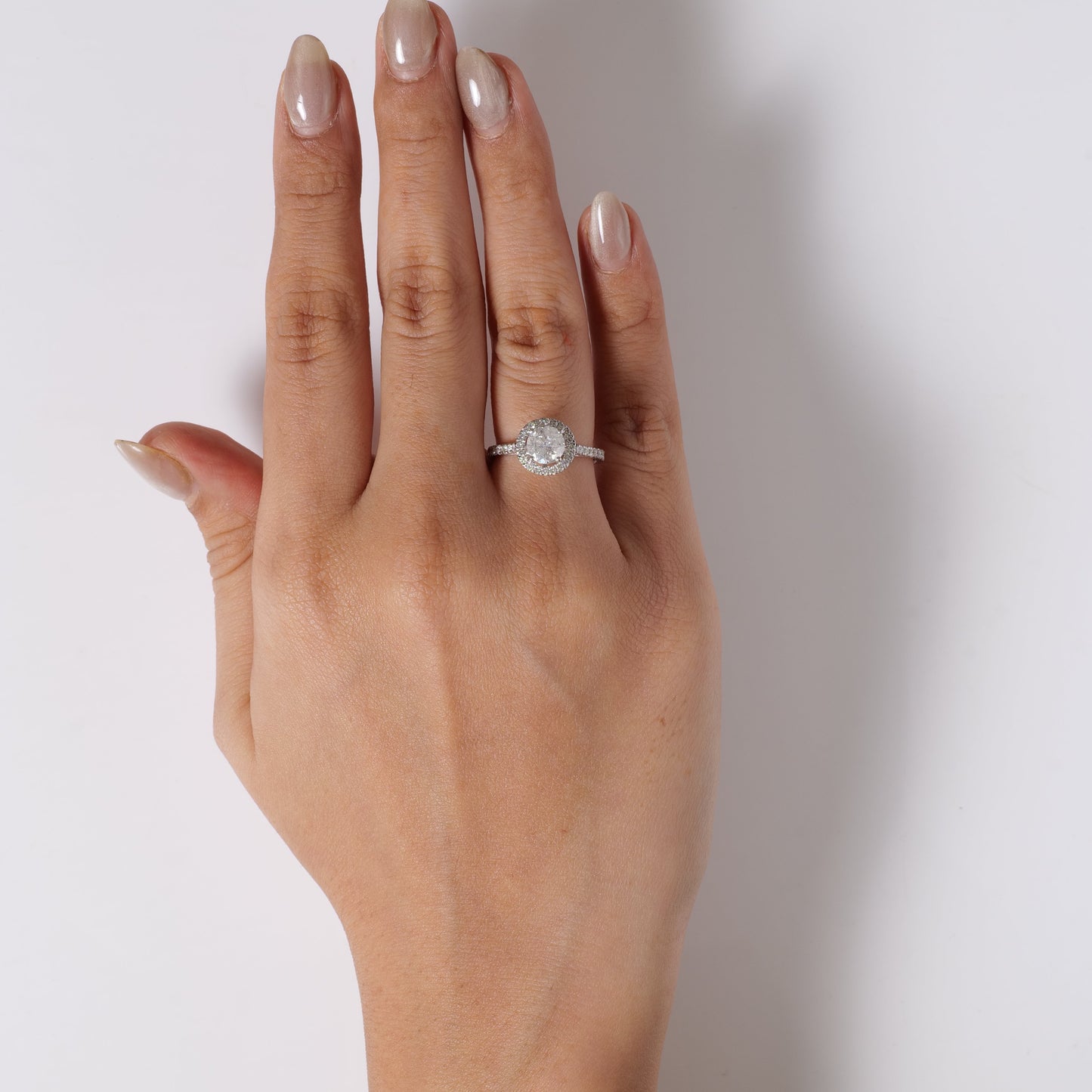 Round Halo Solitaire Diamond Ring