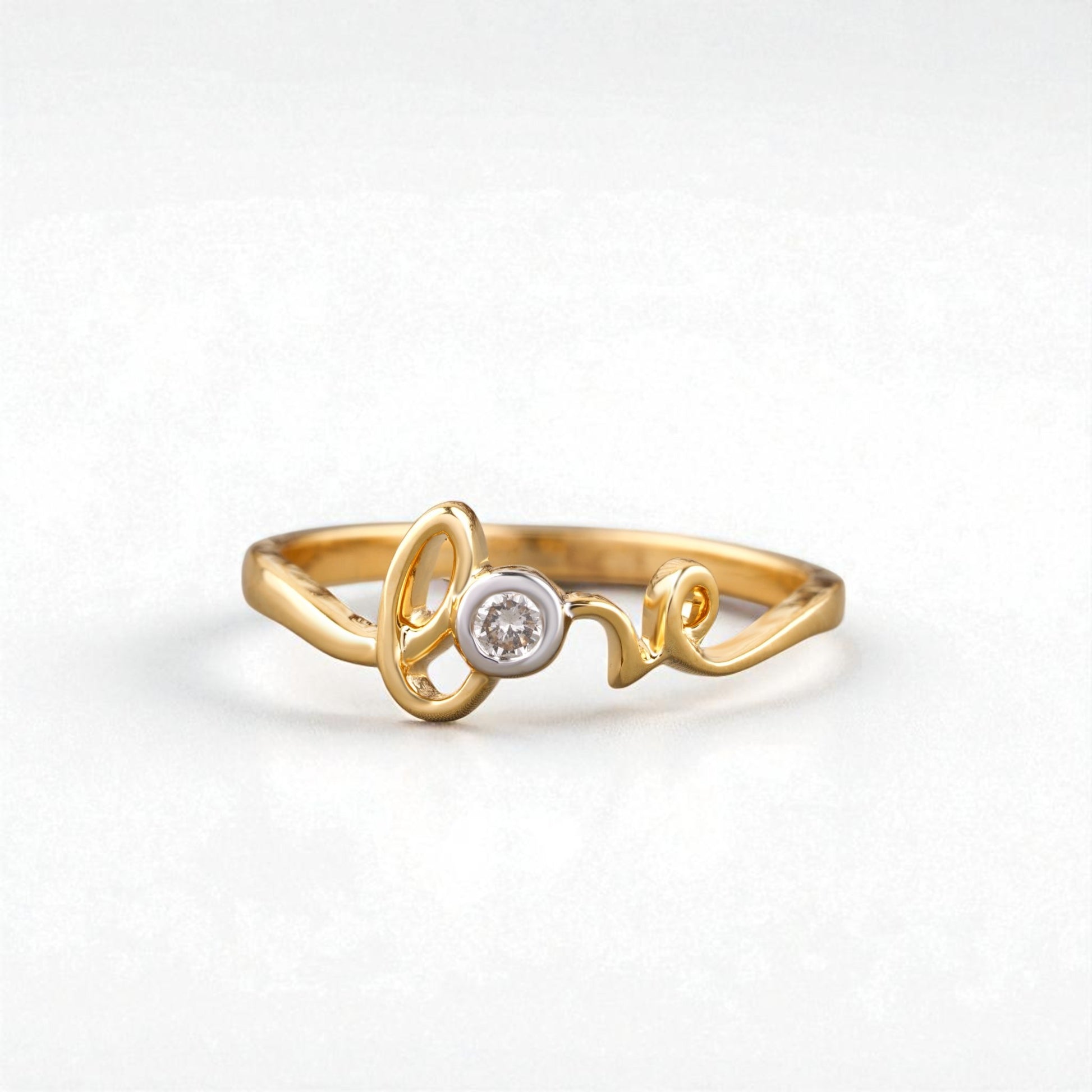 Diamond Love Script Ring — LR0240