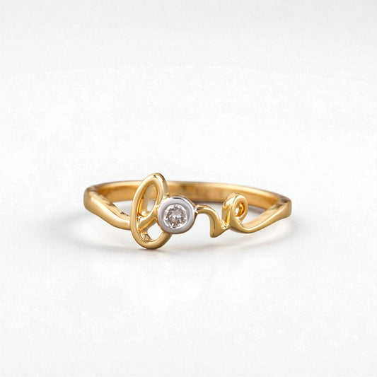 Diamond Love Script Ring — LR0240