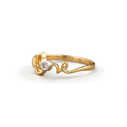 Diamond Love Script Ring — LR0240