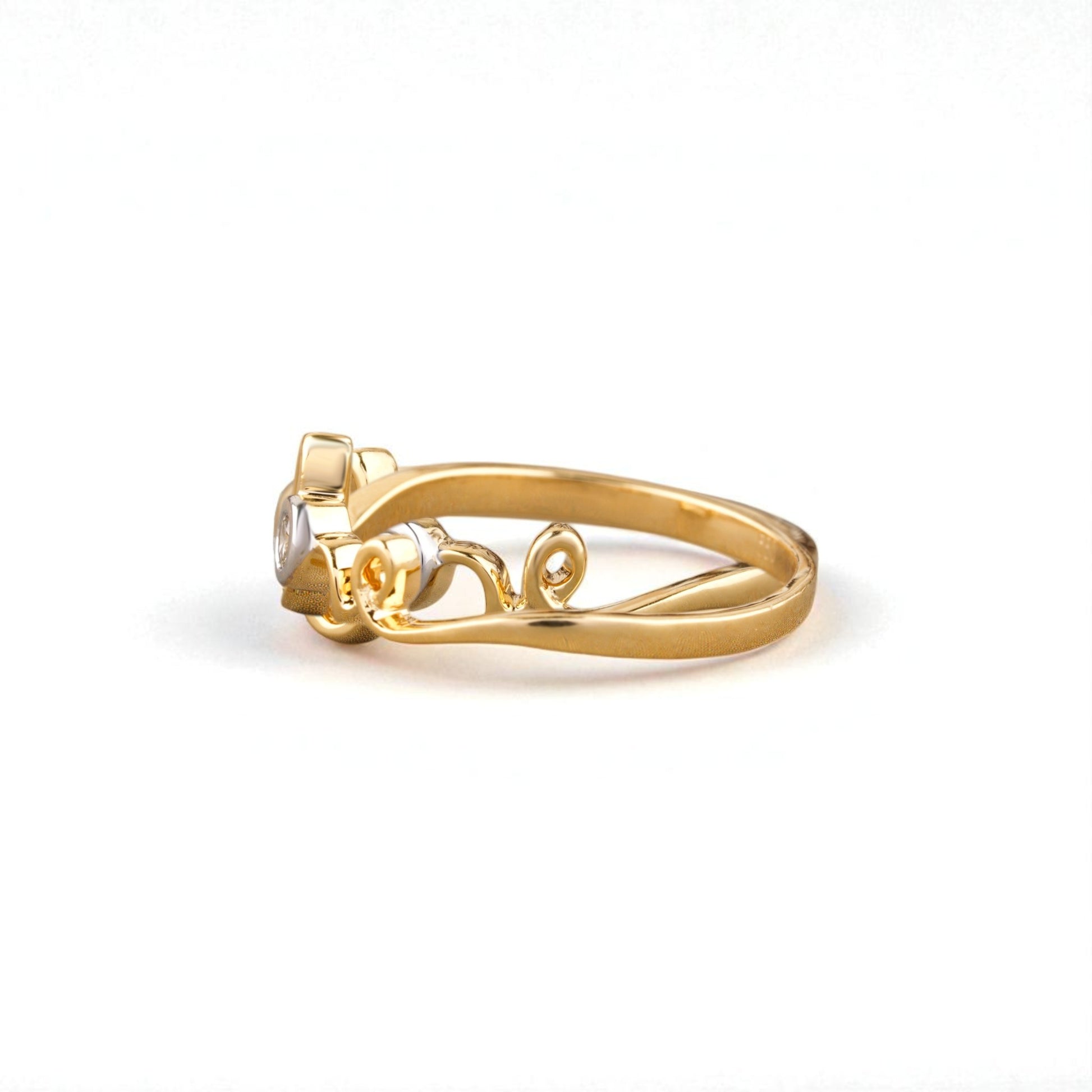 Diamond Love Script Ring — LR0240