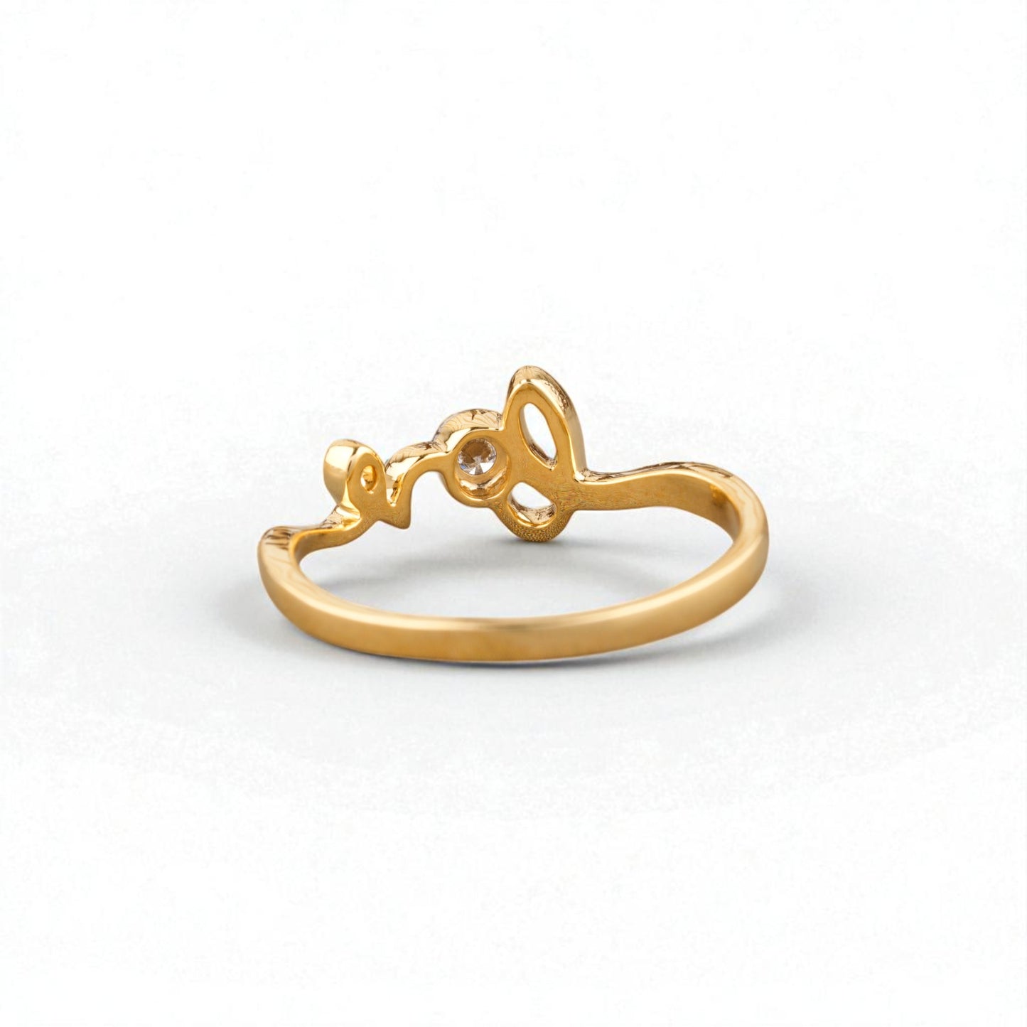 Diamond Love Script Ring — LR0240