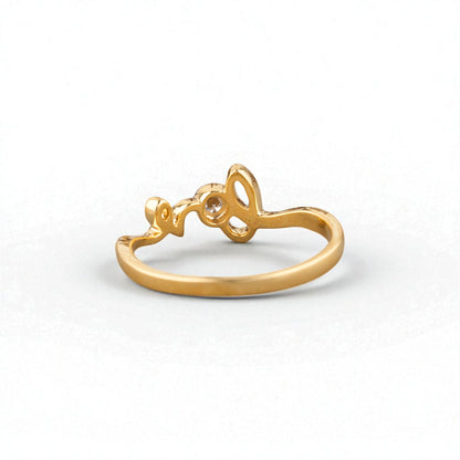 Diamond Love Script Ring — LR0240