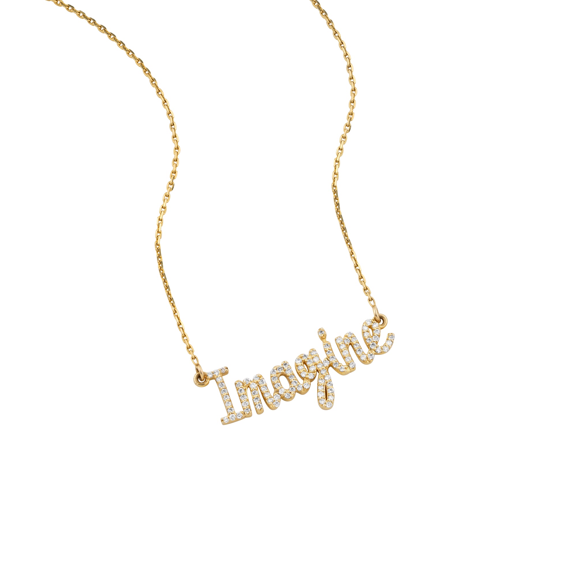 Imagine Script Diamond Necklace — SJKJP532