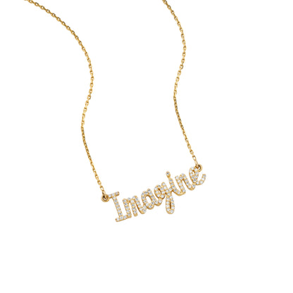 Imagine Script Diamond Necklace — SJKJP532