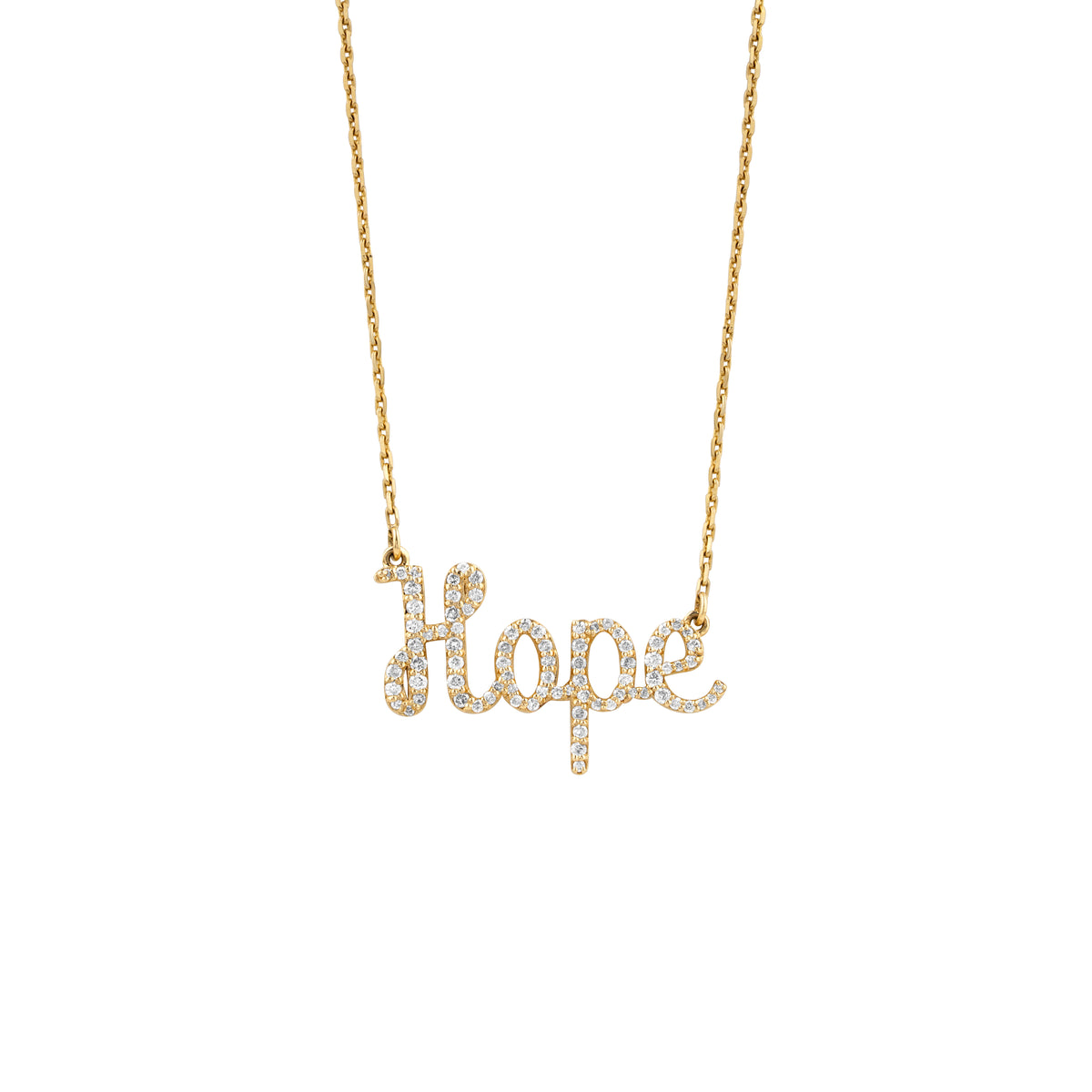 Hope Script Diamond Necklace