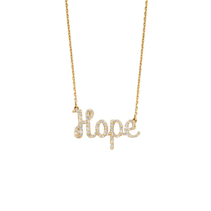 Hope Script Diamond Necklace