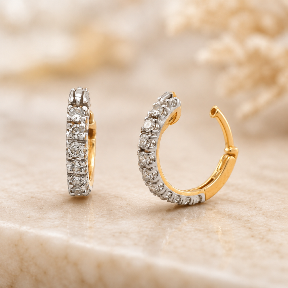 Kids Diamond Pave Hoop Earrings