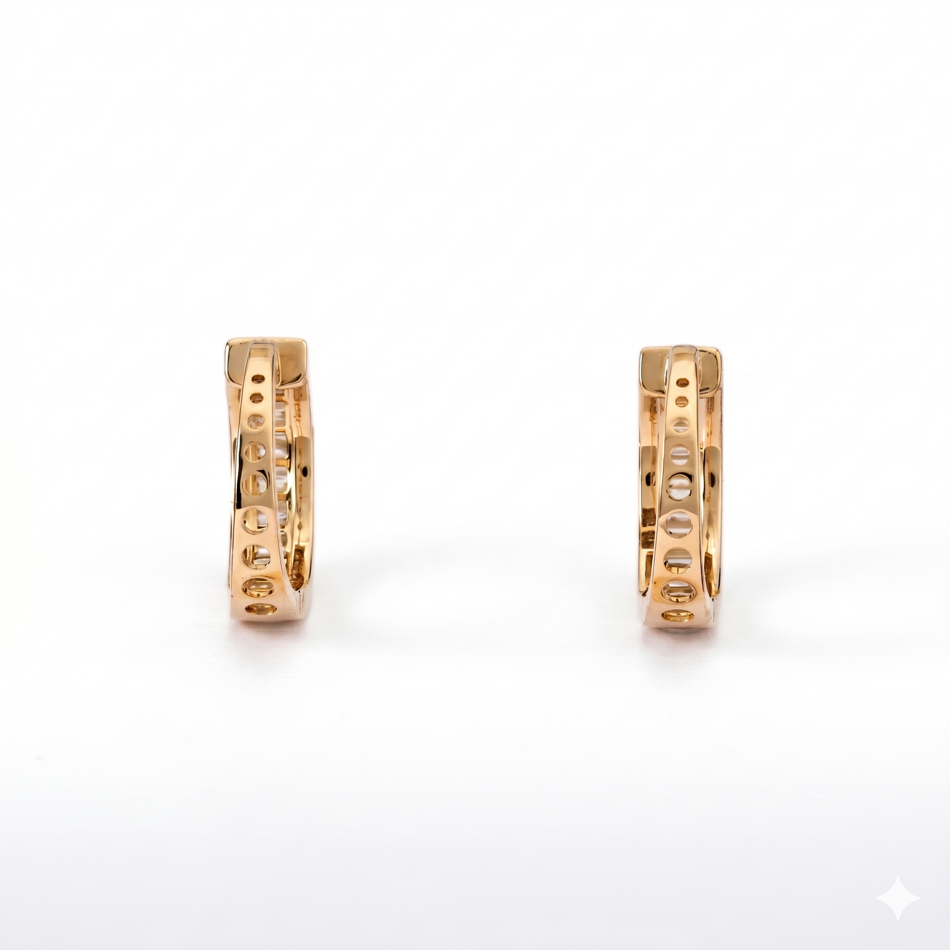 Baguette and Round Natural Diamond Hoop Earrings — E00928