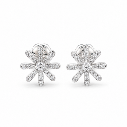 Kids Snowflake Diamond Stud Earrings