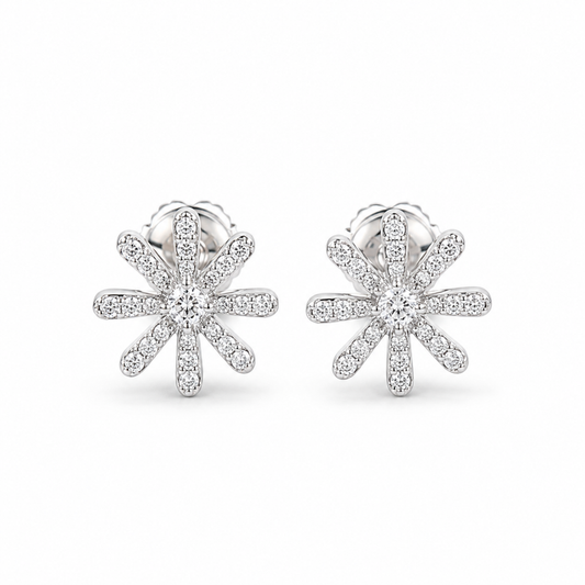 Kids Snowflake Diamond Stud Earrings