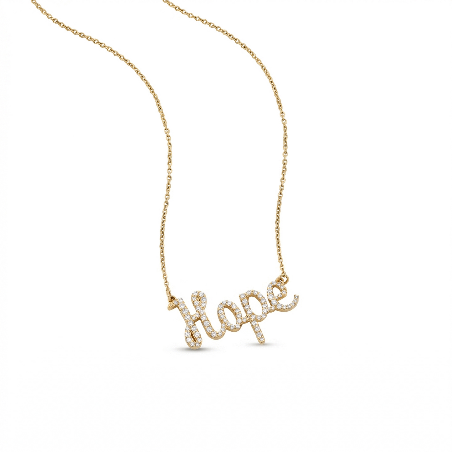Hope Script Diamond Necklace