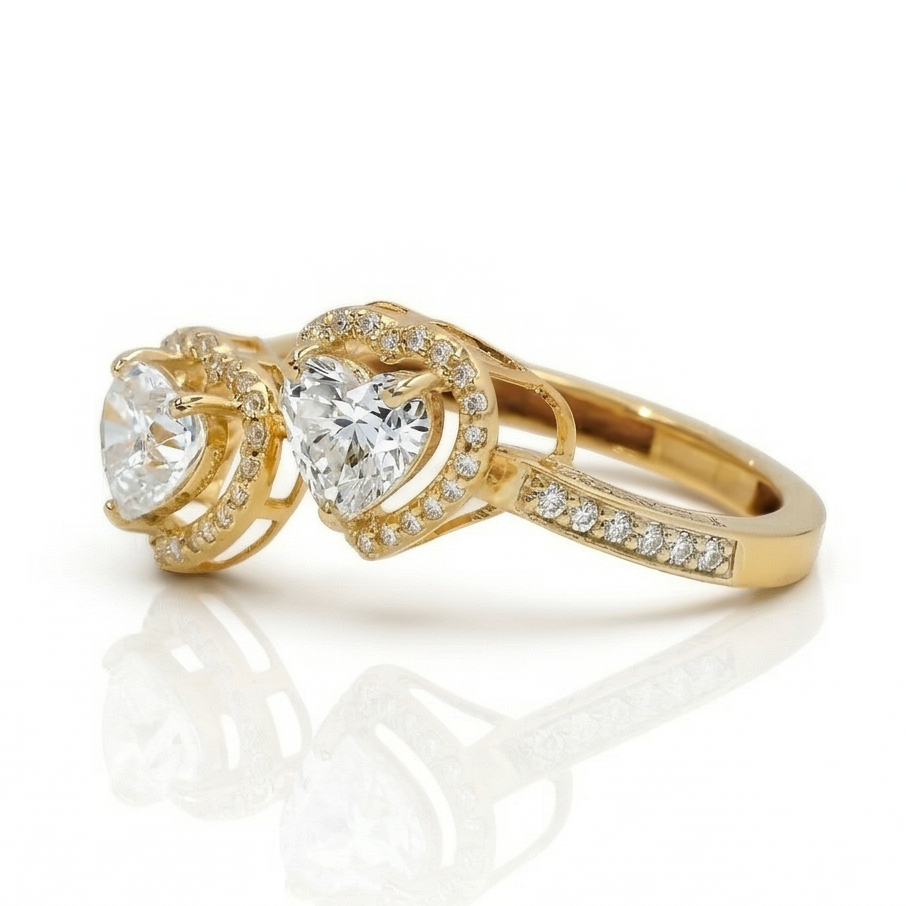 Heart Diamond Bypass Ring
