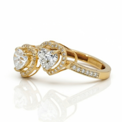Heart Diamond Bypass Ring