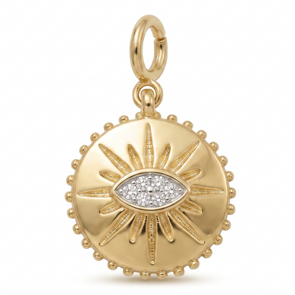 Evil Eye Sunburst Diamond Charm