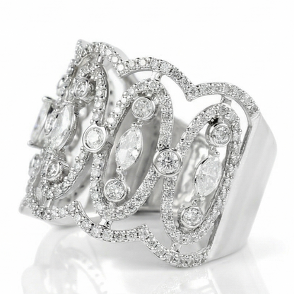Marquise Wide Diamond Band Ring