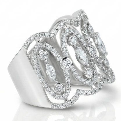 Marquise Wide Diamond Band Ring