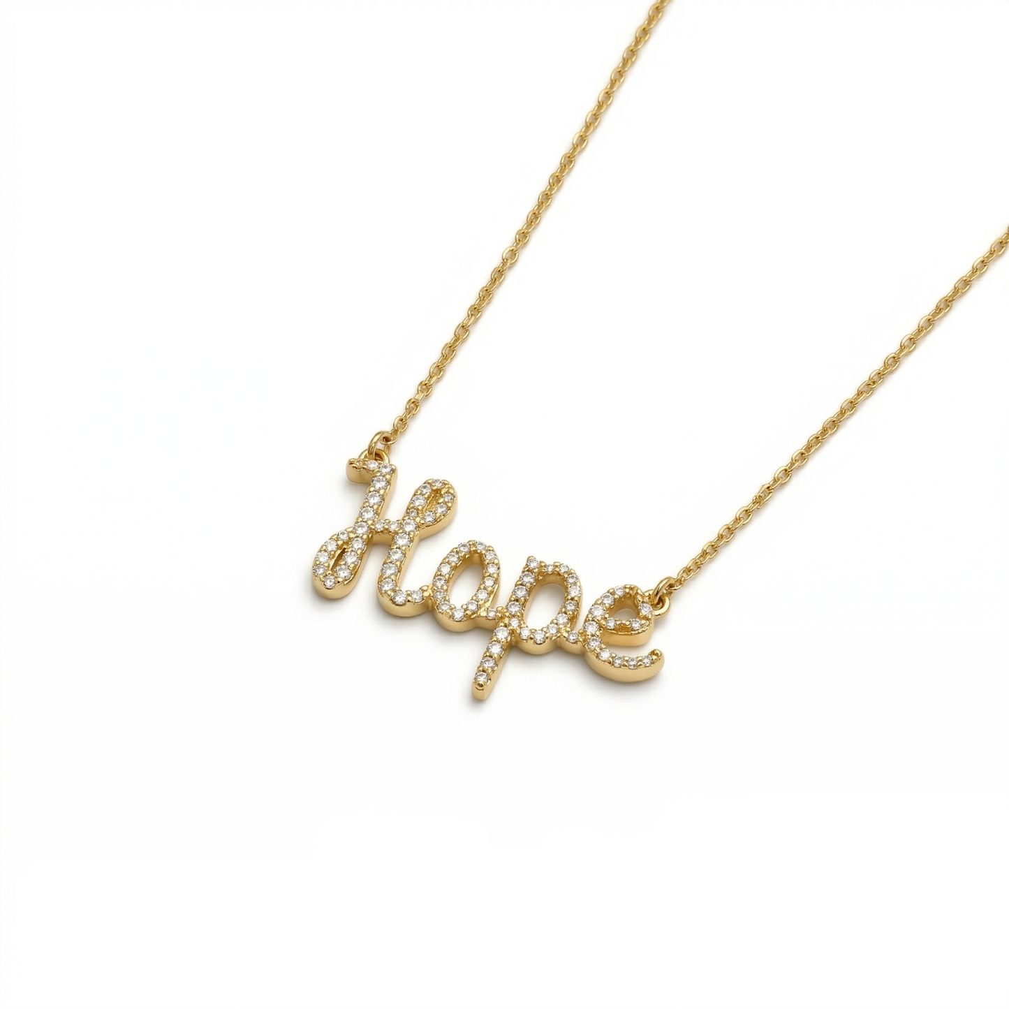 Hope Script Diamond Necklace