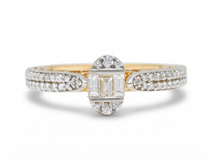 Oval Cluster Natural Diamond Ring