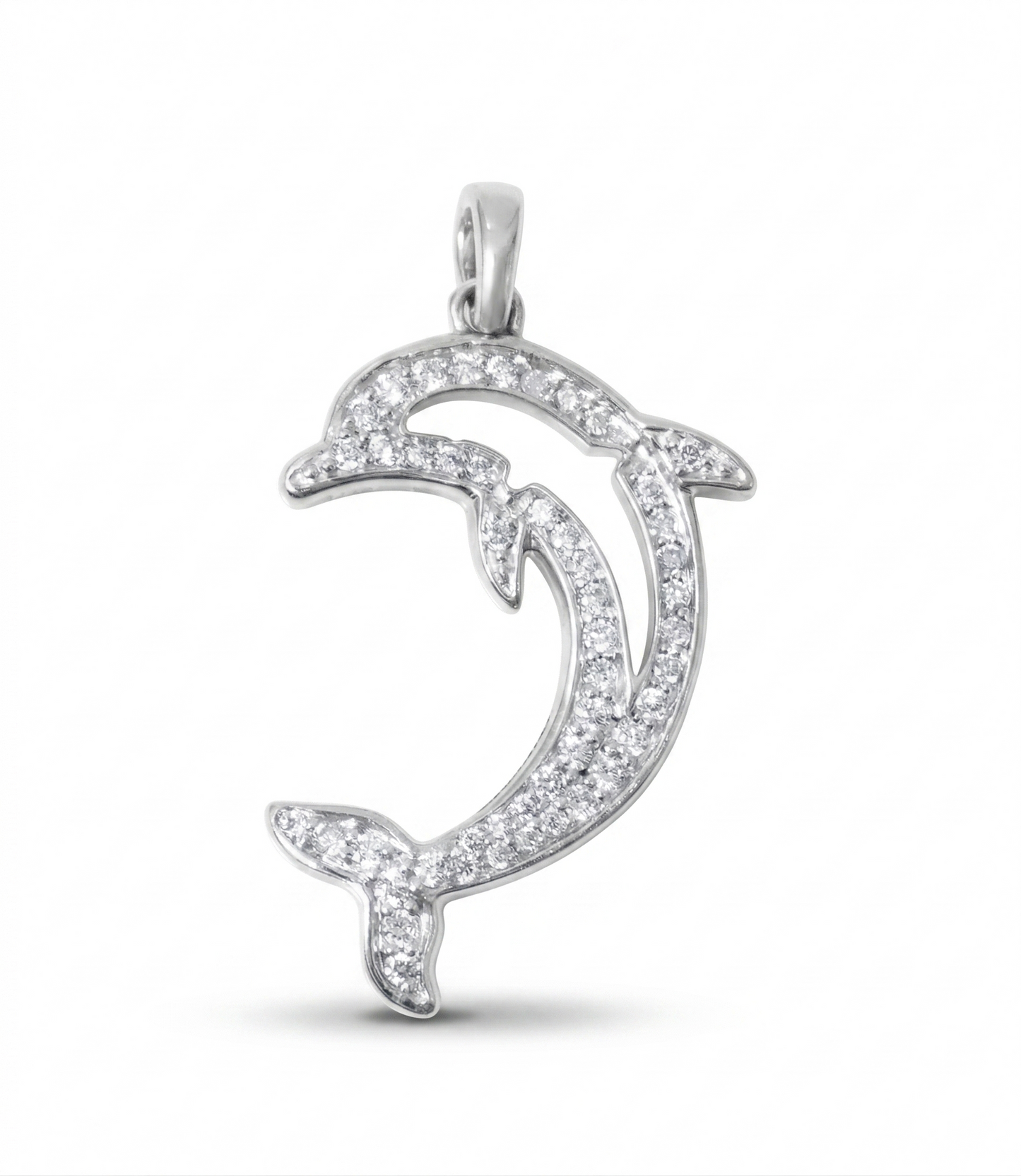 Dolphin Natural Diamond Pendant