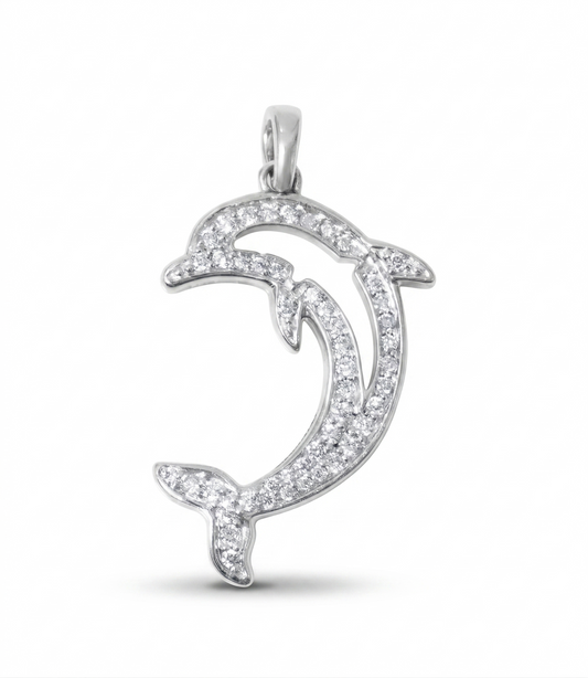 Dolphin Natural Diamond Pendant