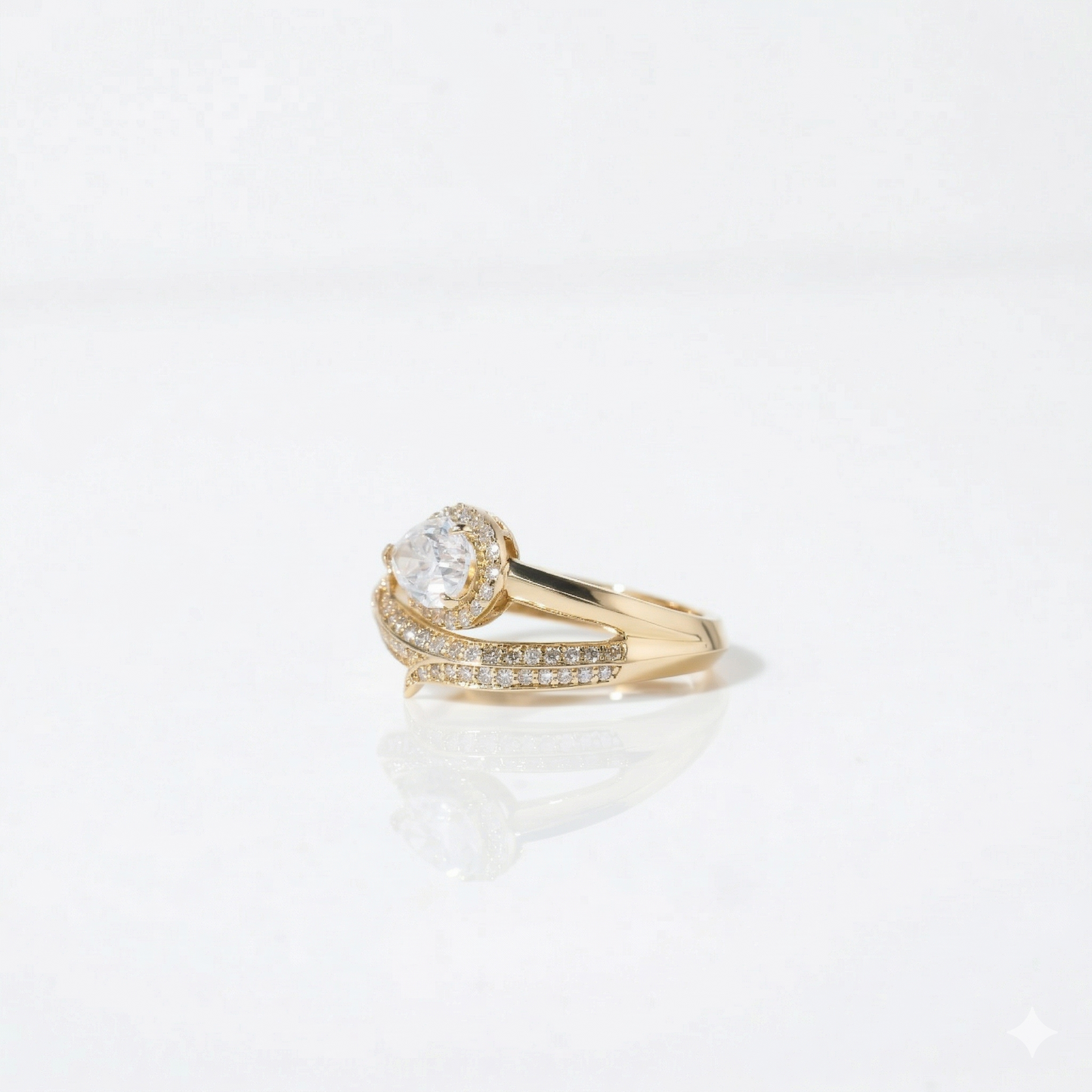 Pear Halo Natural Diamond Ring