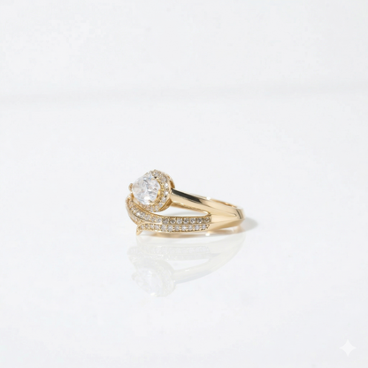 Pear Halo Natural Diamond Ring