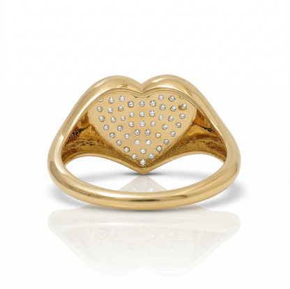 Heart Signet Diamond Ring