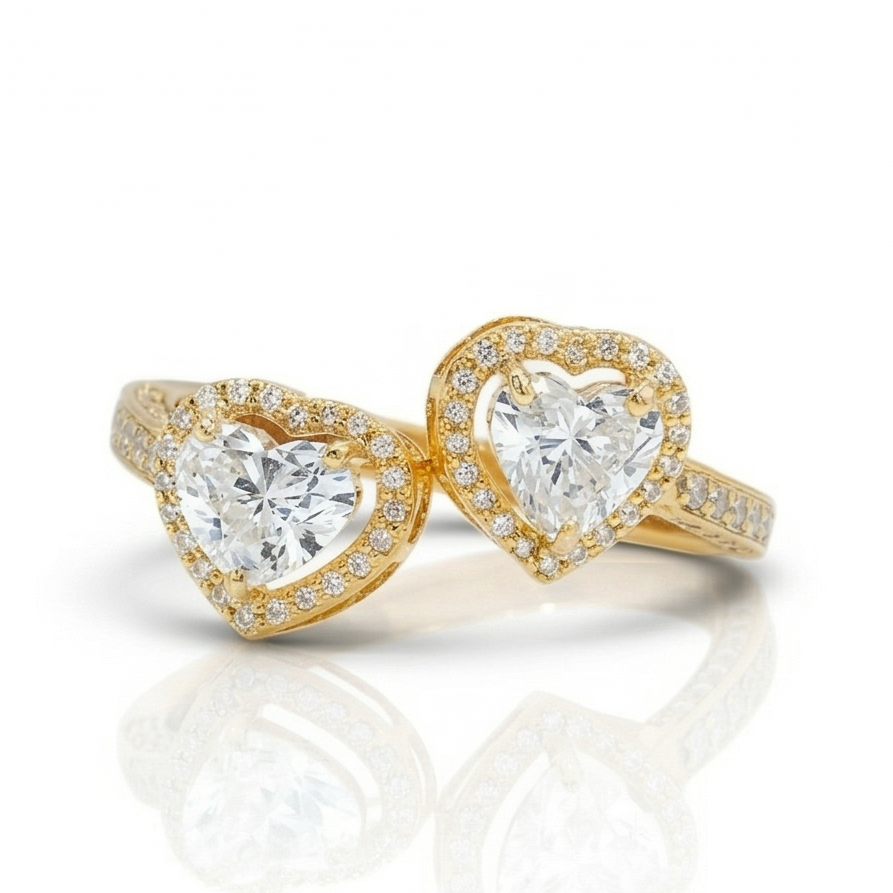 Heart Diamond Bypass Ring
