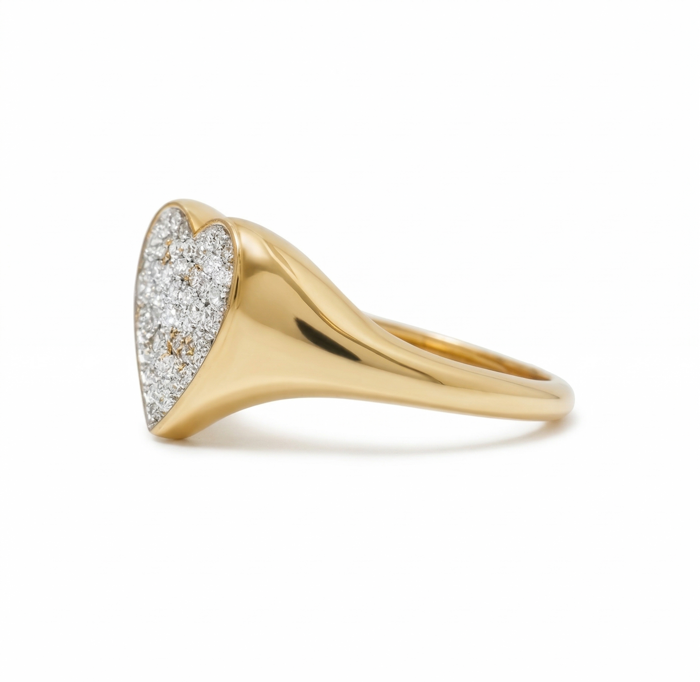 Heart Signet Diamond Ring