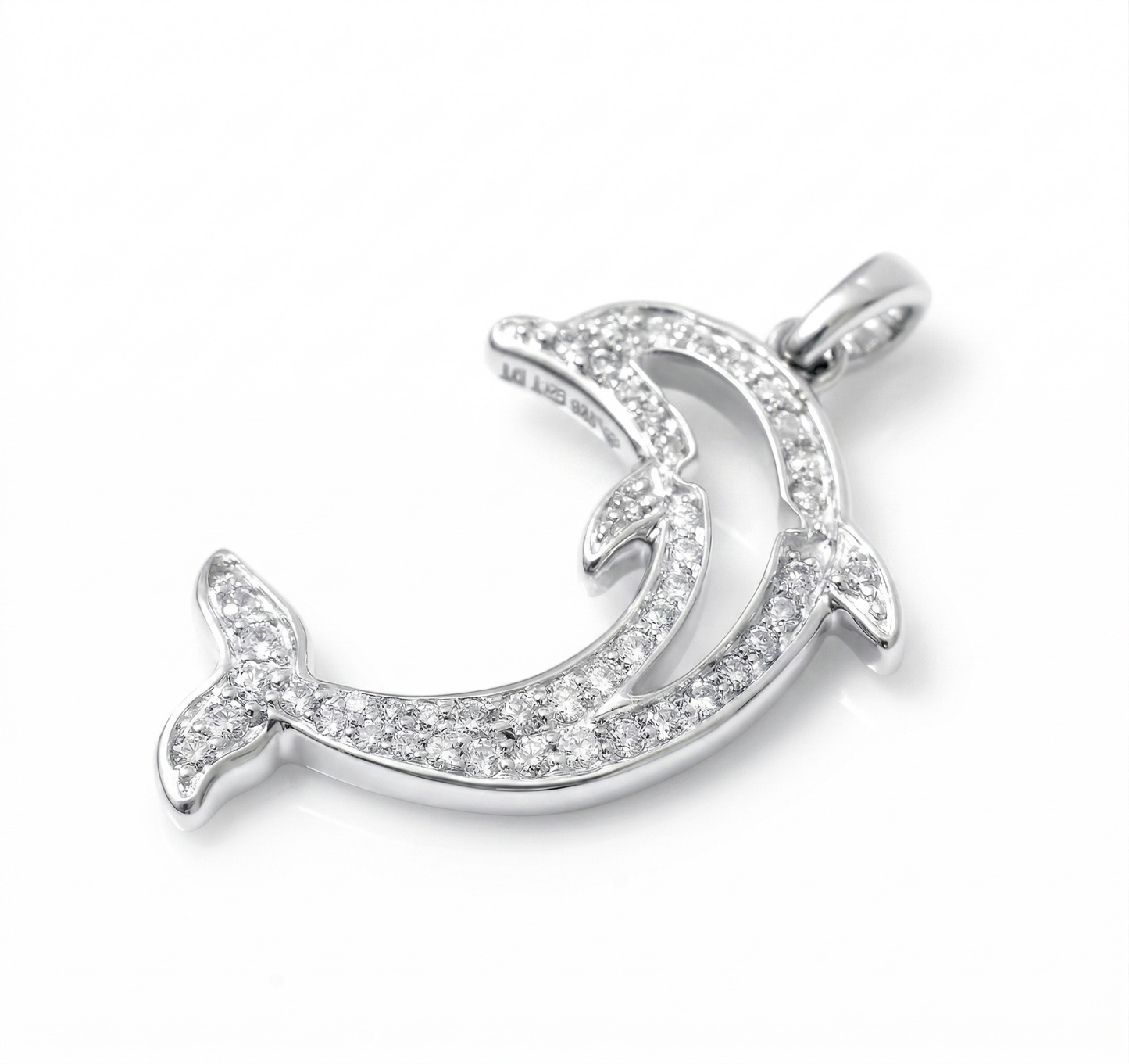 Dolphin Natural Diamond Pendant