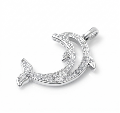 Dolphin Natural Diamond Pendant