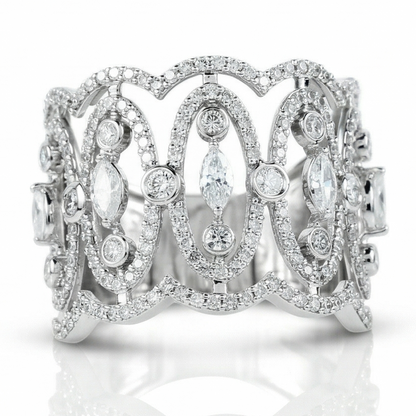 Marquise Wide Diamond Band Ring
